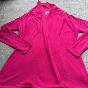 Cold Water Creek Long Sleeve Cardigan Sweater Pink Size‎ Medium Draped Neckline